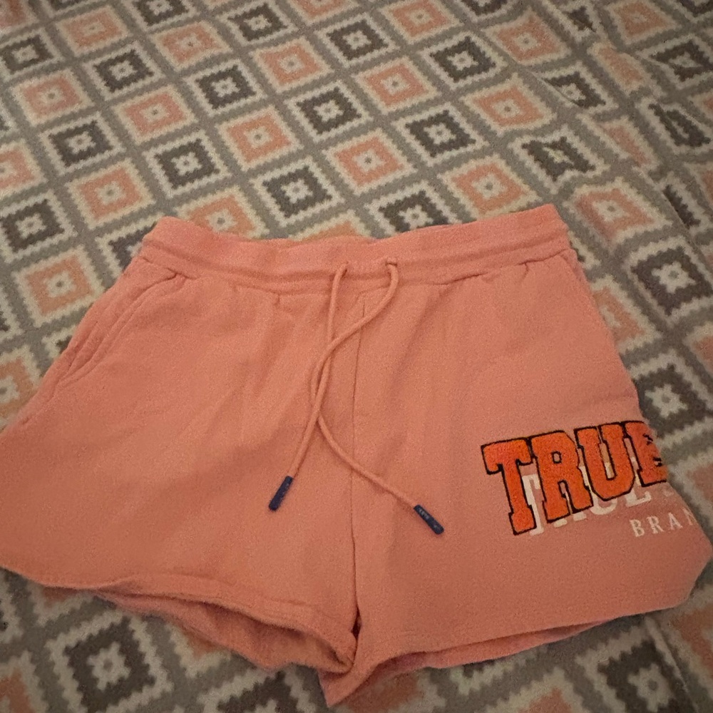 True Religion Pink Crewneck and shorts set